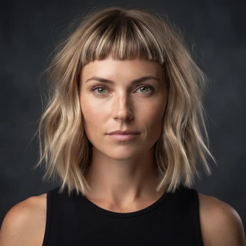 Bob with Baby Bangs short haircut