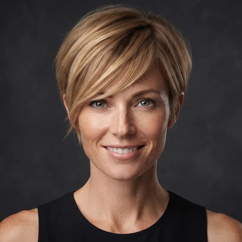 Pixie with Side Fringe short haircut