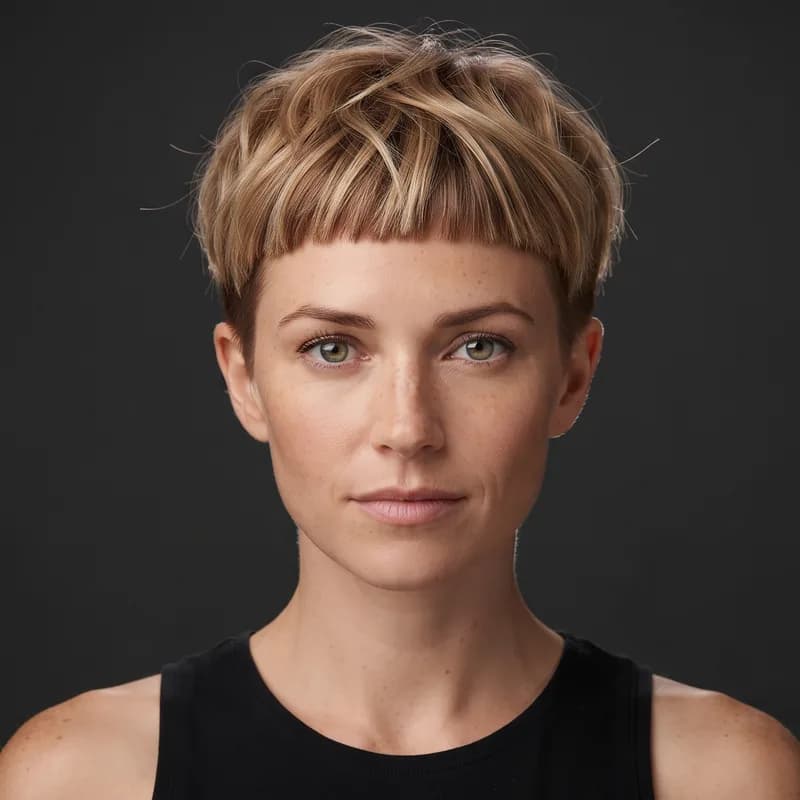 Pixie with Micro Fringe short haircut