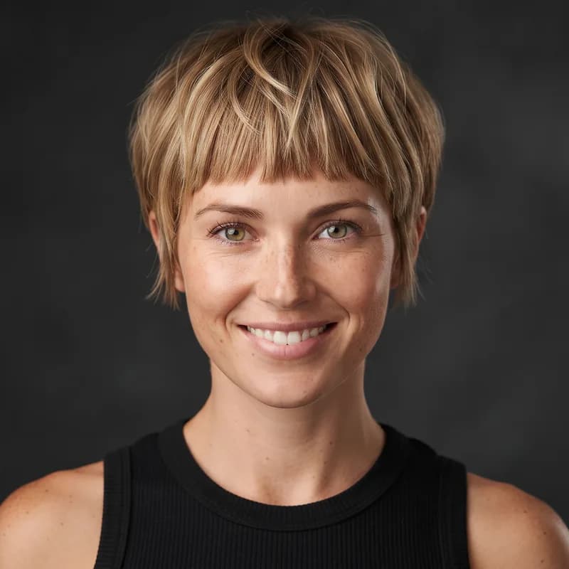 Short Crop with Fringe short haircut