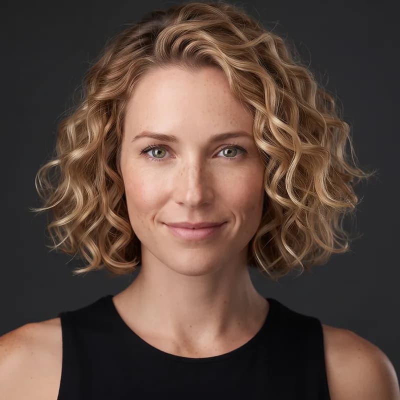 Curly Bob short haircut