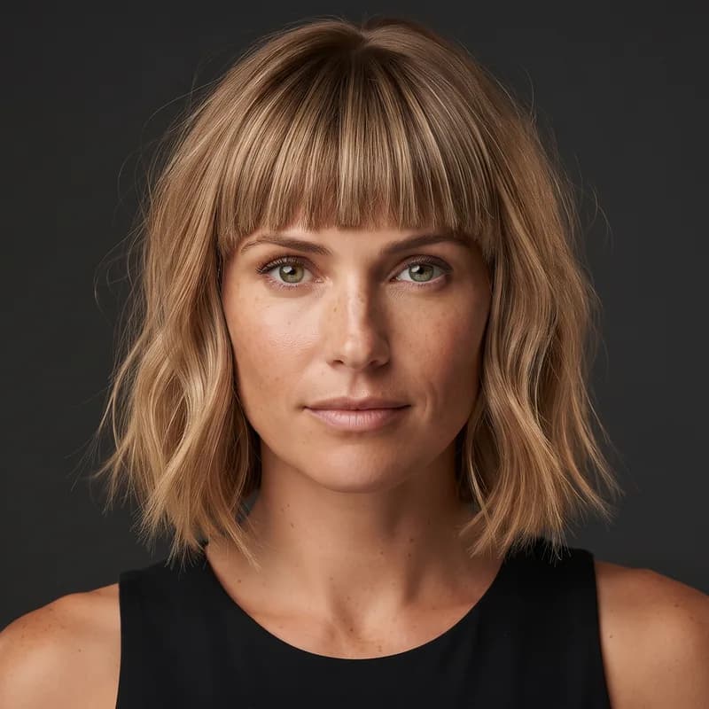 Short Cut with Blunt Bangs short haircut