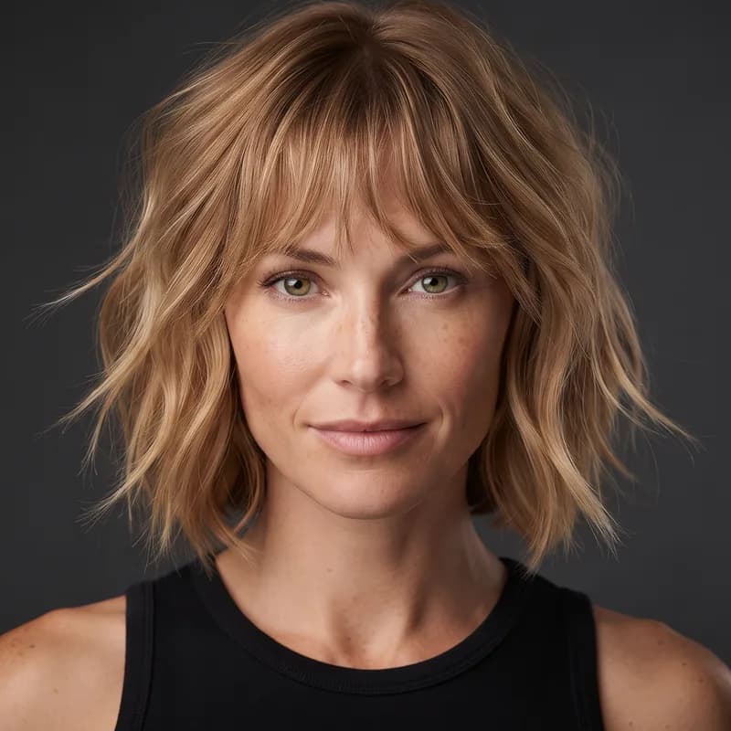 Short Cut with Wispy Bangs short haircut