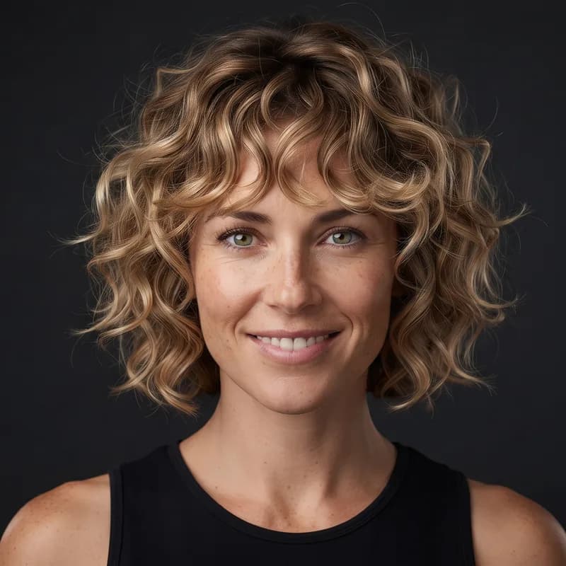 Curly Shag short haircut