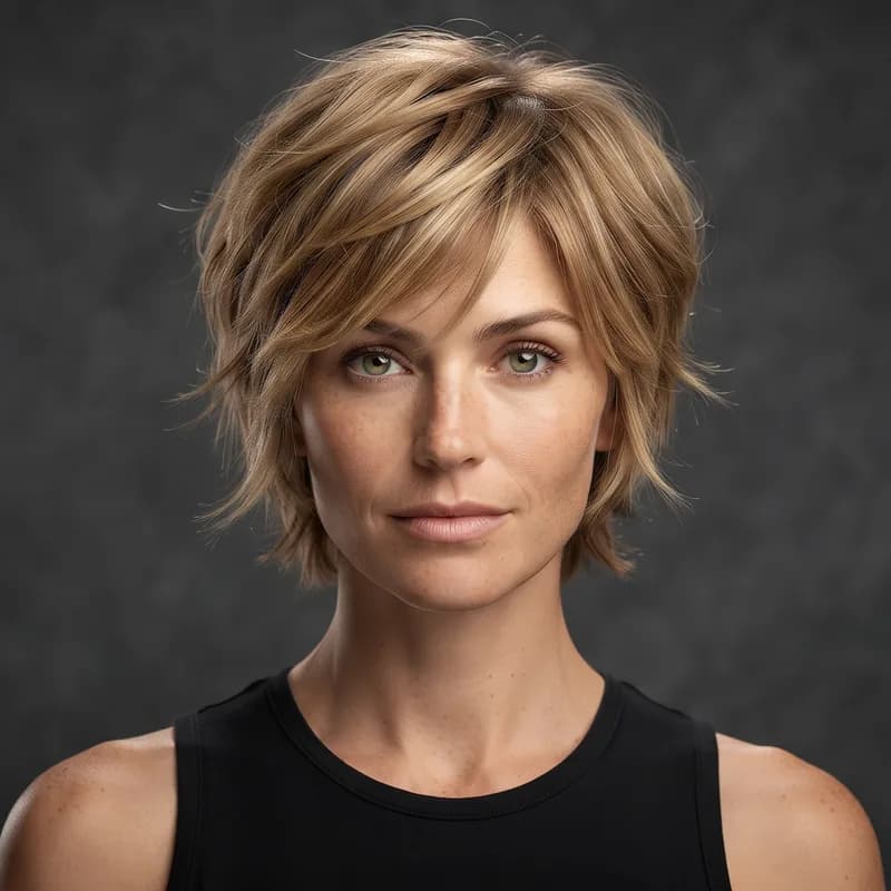 Layered Crop for Thick Hair short haircut