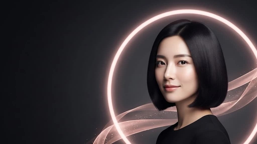 East Asian woman with a sleek short bob — Sleek · precise