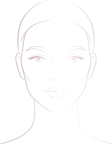 Line-art guide of a round face
